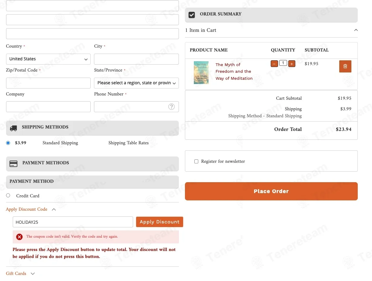Shambhala Publications coupon code: 35% off with HOLIDAY25. Tested and valid as 3 months ago.