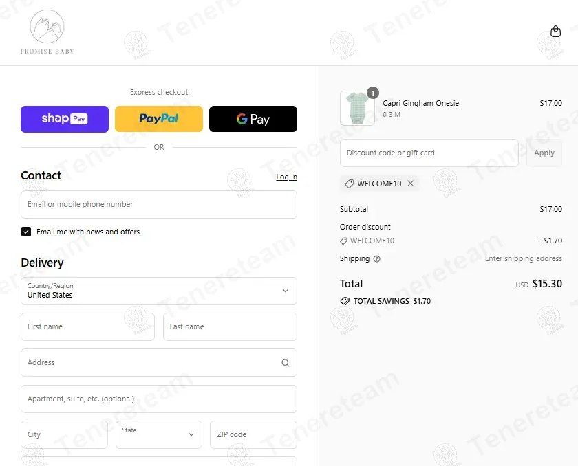 Promise Baby coupon code: 10% off with WELCOME10. Tested and valid as 1 year ago.
