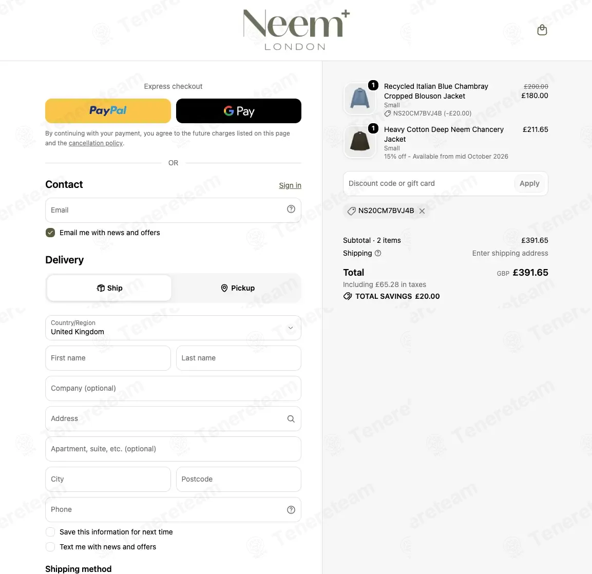 Neem London coupon code re-checked and confirmed working at checkout