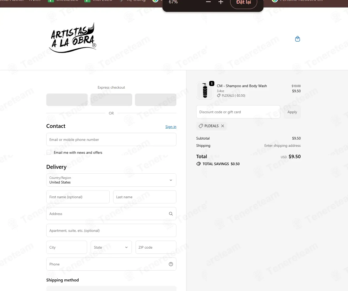 Artista Sala Obra coupon code: 5% off with PLDEALS. Tested and valid as 6 months ago.