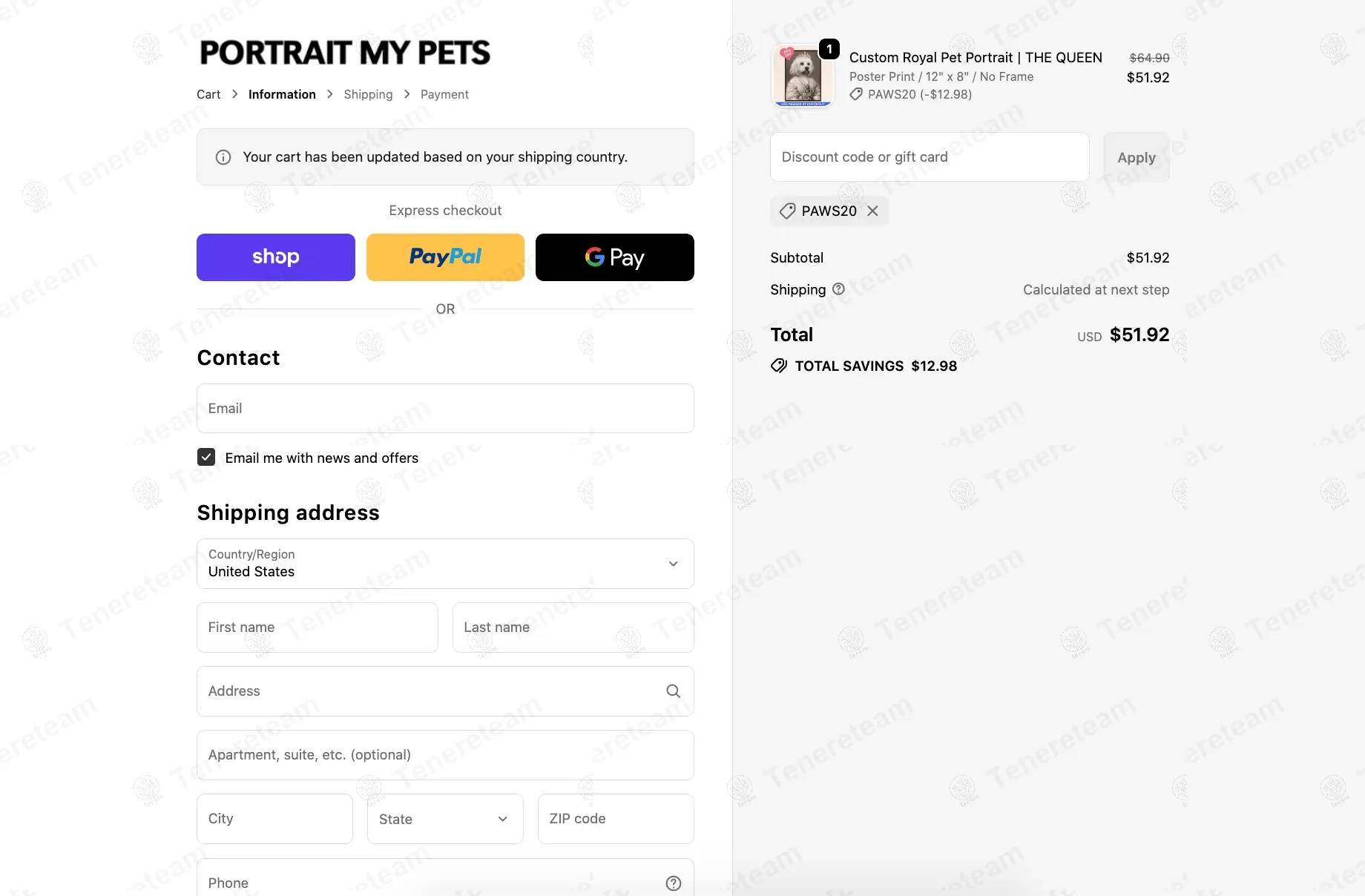 Portrait My Pets coupon code: 20% off with PAWS20. Tested and valid as 8 months ago.