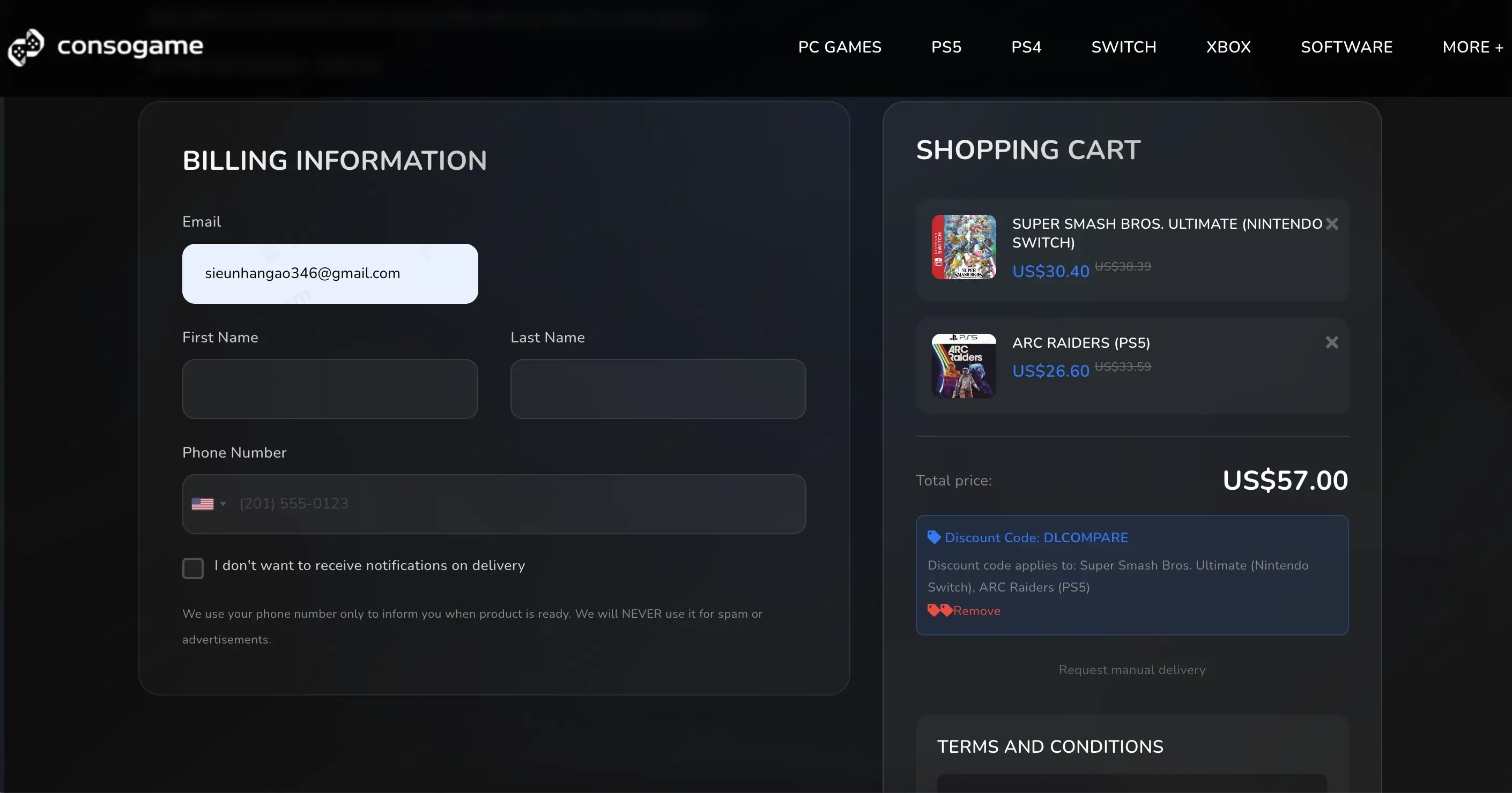Consogame coupon code verified as working at checkout