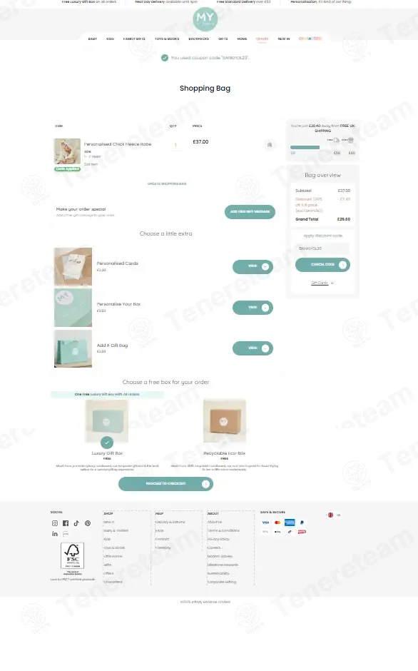 My1stYears coupon code: 20% off with BANKHOL20. Tested and valid as 1 month ago.