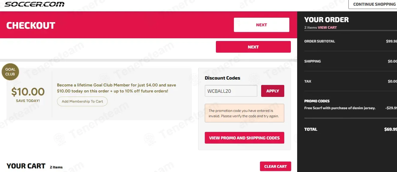 Soccer Pro coupon code: 20% off with WCBALL20. Tested and valid as 3 months ago.