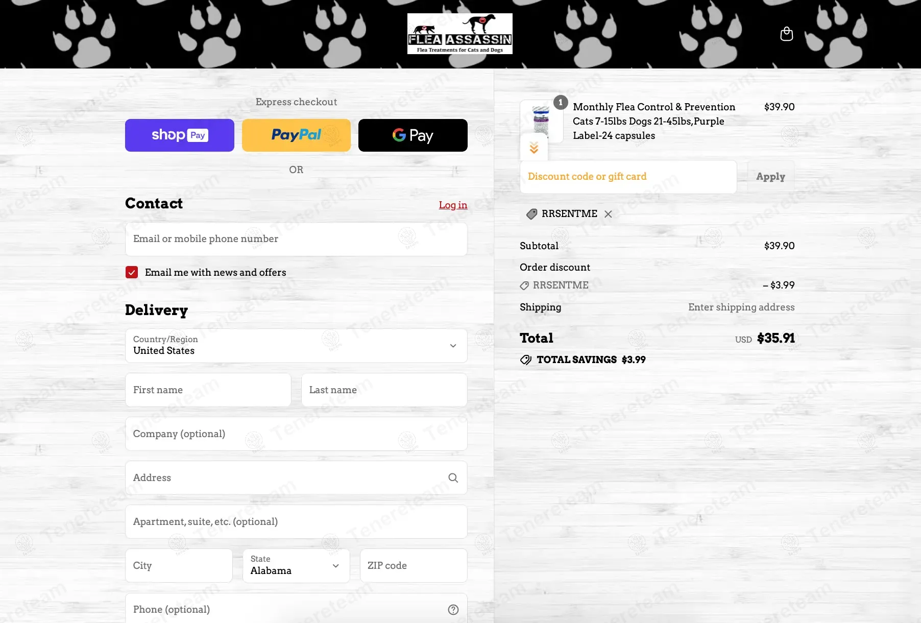 Flea Assassin coupon code: 10% off with RRSENTME. Tested and valid as 6 months ago.