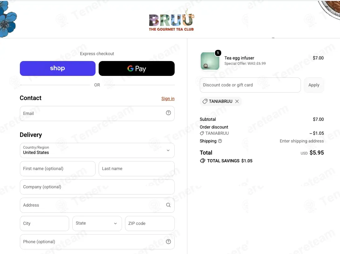 Bruu coupon code: 15% off with TANIABRUU. Tested and valid as 3 days ago.