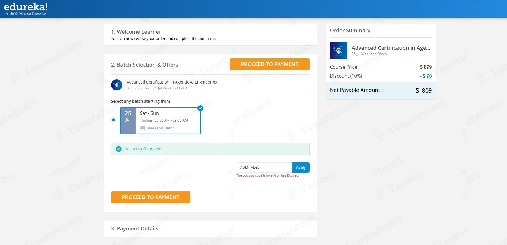 Edureka.co coupon code: 35% off with ADMITAD35. Tested and valid as 3 weeks ago.