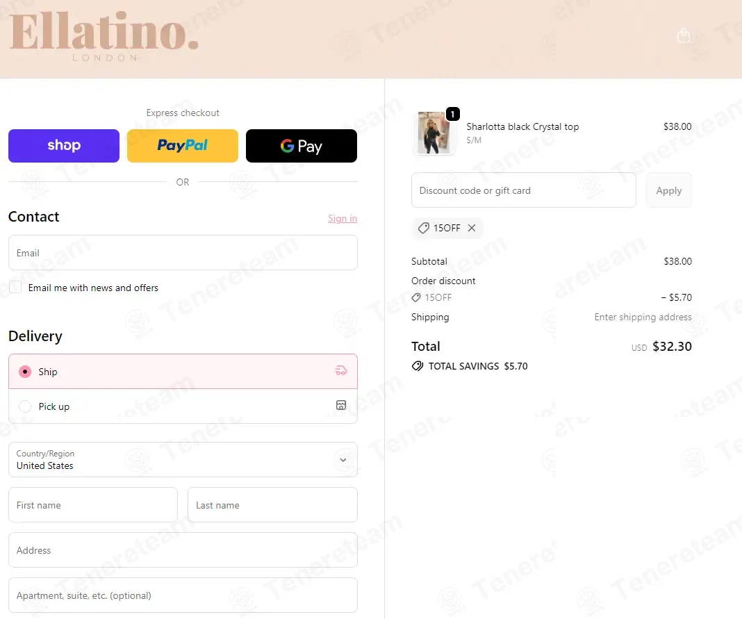 ellatino london coupon code: 15% off with 15OFF. Tested and valid as 8 months ago.